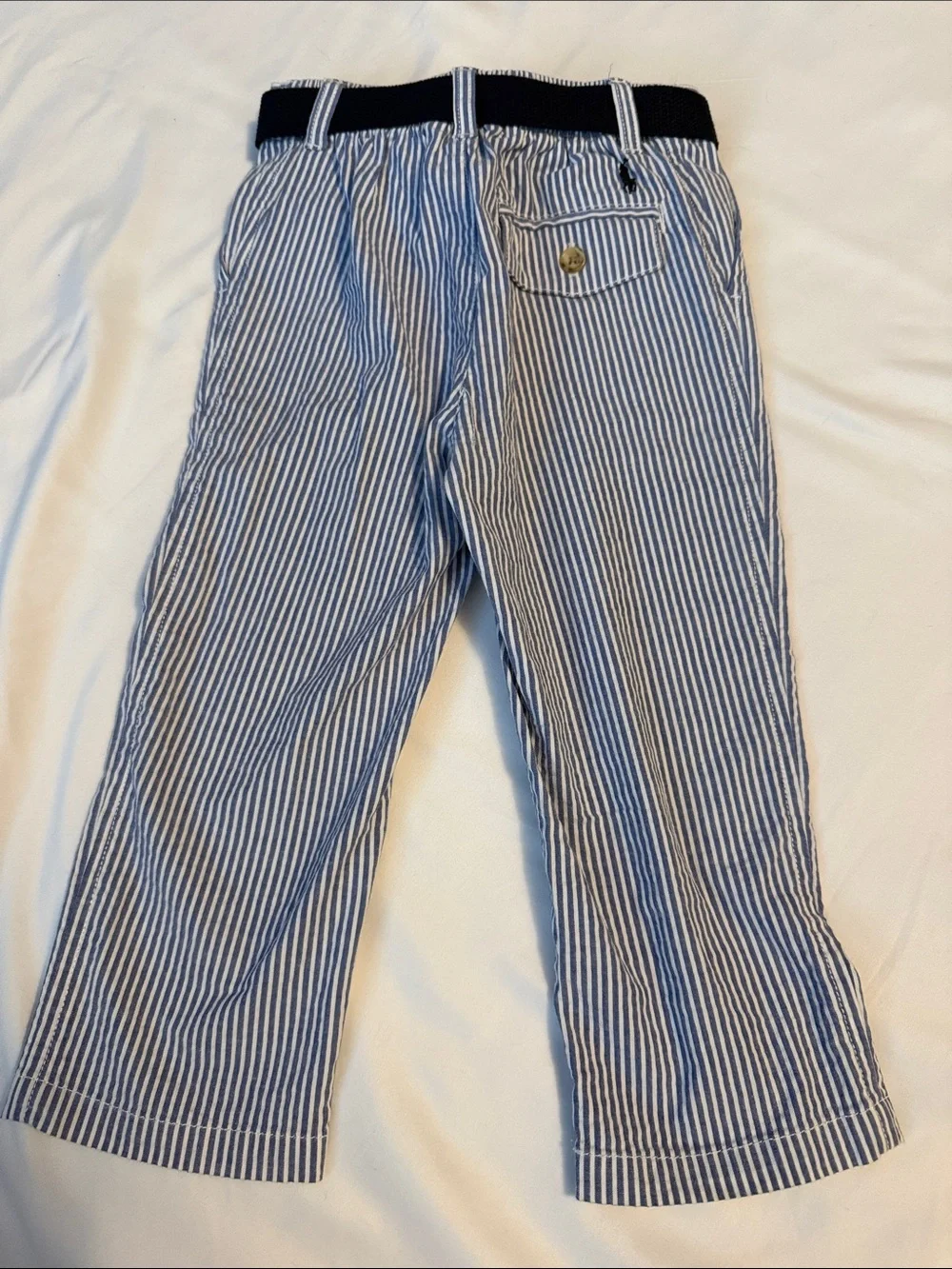 Ralph Lauren Navy and White Seersucker Baby Boy Pants.